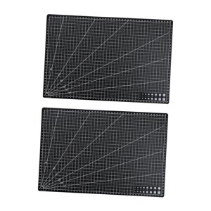 Magideal - 2 Alfombrillas De Corte, Almohadilla De Costura, Tamaño A3, Alfombrilla Para Grabado Artístico, Tablas De Cortar Con Cuadrícula Para Cuero, Confección Negro
