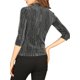 thumbnail image 3 of INSPIRE CHIC Blusa Metálica Brillante de Rayas con Brillo de Manga 3/4 para Fiesta de Halloween de Mujer L Plata Negro, 3 of 6