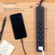 thumbnail image 3 of Protector contra sobretensiones GE Pro, cable negro de 6 salidas, 1560 julios y 8 pies, 3 of 8