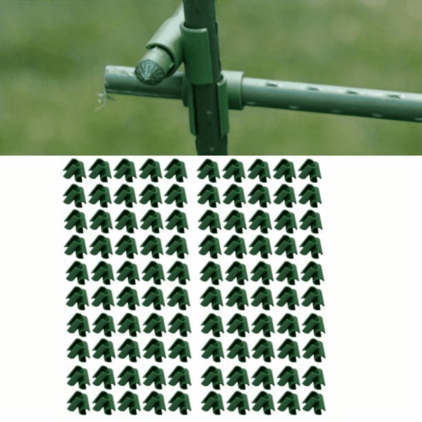50/100pcs Gardening Accessories: Snap-on Fasteners for Planting Vegetables & Flowers in Greenhouses, Round Tubes, Vine Climbing Rattan Racks & Plastic-Coated Steel Tubes