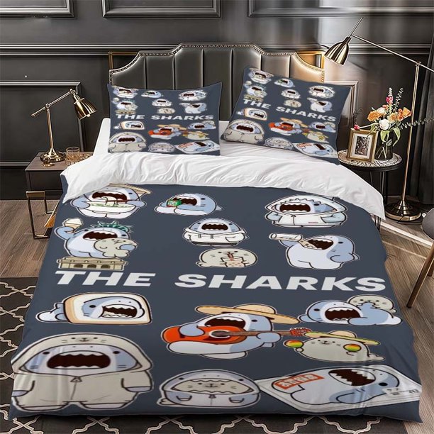 Shark Cartoon Theme bedding | 1 Duvet Cover and 2 Pillowcases Soft and Comfortable
