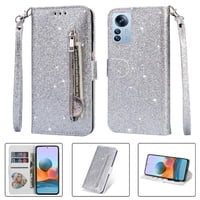 Funda Para Foxdock Elegante Funda Xiaomi 12T Pro/Xiaomi 12T Glitter Con Cremallera-Ideal Para El Uso Diario