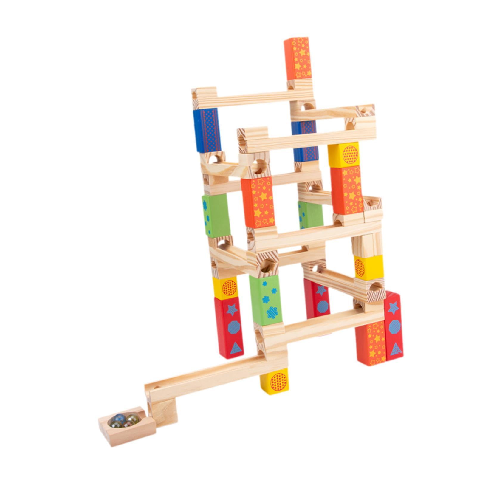Bothyi - Pista De Madera Para Hacer Tú Mismo, Juguete De Canicas, Rompecabezas De Madera 3d Para Regalo De Cumpleaños, Para Niños De 4 A 8 Años, 52 Piezas