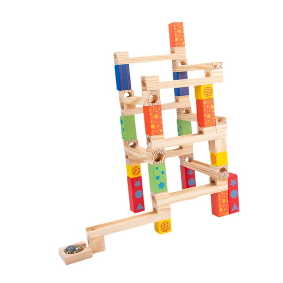Pista De Madera Para Hacer Tú Mismo, Juguete De Canicas, Rompecabezas De Madera 3D Para Regalo De Cumpleaños, Para Niños De 4 A 8 Años, 52 Piezas