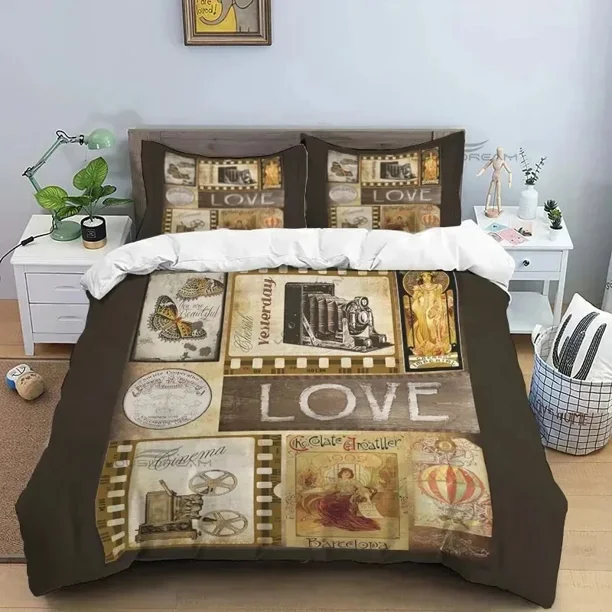 v2055 Bed Sheets Movie Film Clap Board Patterns Comforter Bedding Set,Duvet Cover Bed Set Quilt Cover Pillowcase,King Queen Size Bedding Set 3-Piece Bedding Set (1 Duvet Cover + 2 Pillow Shams) Bed Sh
