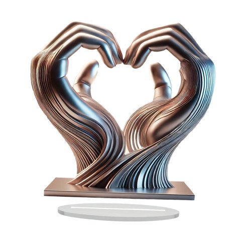 Magideal - Corazón Hand Figurine Amante De La Mano De La Mano De Manualización De La Mano Del Amor De La Estatua Del Gesto De Amor Para El Dormitorio Decor