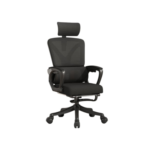 Silla de Oficina Premium Ergonómica con Reposacabezas Apoyabrazos Ajustables y Reposapiés Negra