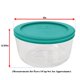 thumbnail image 2 of Juego de 4 tazones Pyrex de 240 ml con tapas turquesa, fabricado en EE. UU., 2 of 6
