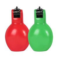 Magideal - 2 Piezas Silbatos Para Apretar Manuales Silbato De Entrenador Manual, Entrenadores Silbato Deportivo Para Senderismo Supervivencia Hogar Escuela Niños Verde Y Rojo