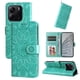 thumbnail image 3 of Funda tipo cartera FOXDOCK para Xiaomi Redmi Note 14 4G , diseño girasol en relieve, cuero PU, cierre magnético, soporte y tarjetero, 3 of 5