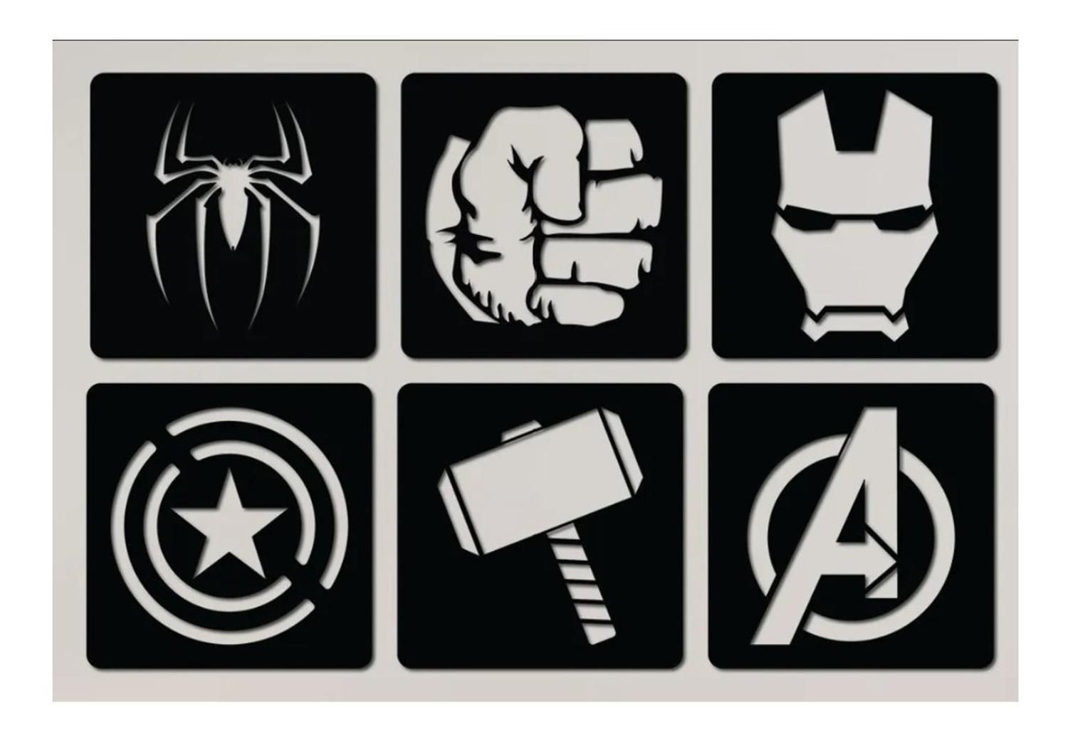 Genérico - Cuadros Avengers 20X20Cm Cu Madera Mdf