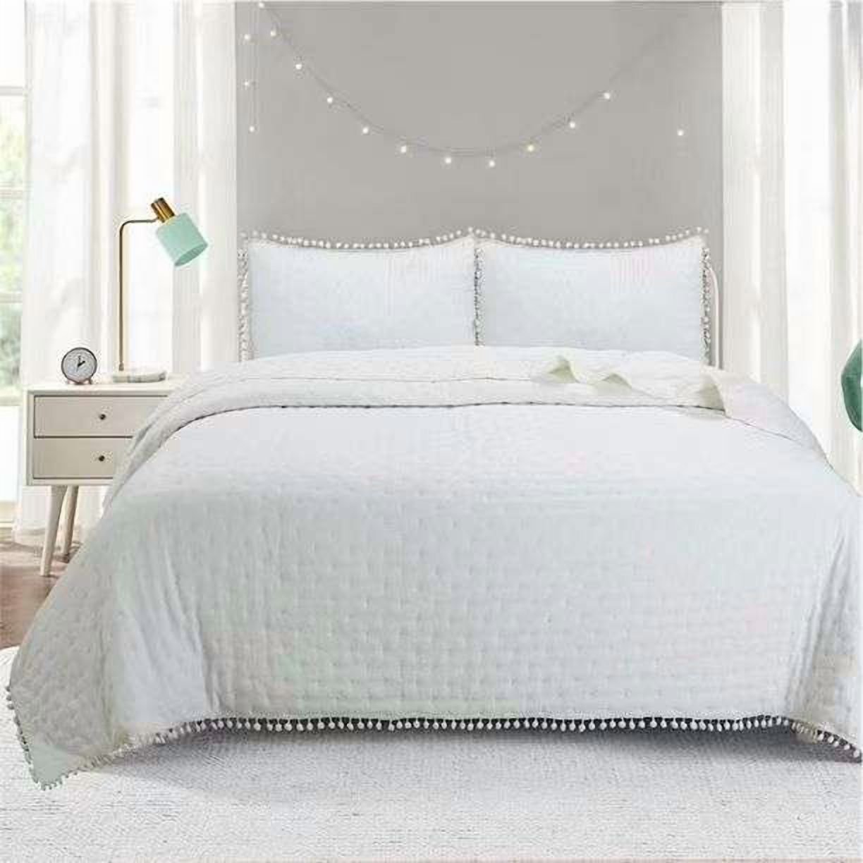 Oem - Cubrecama Y Fundas Con Pompon Dos Plazas Dormitorio 1