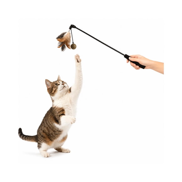 Varilla Pluma Y Bola Catnip Para Gato 50 Cm