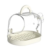 Magideal - Jaula De Viaje Para Pájaros, Jaula Para Loros, Jaula Para Pájaros Con Asa, Transparente, Multiusos, Para Pájaros Pequeños, Periquitos, Cacatúas, Peoní Blanco