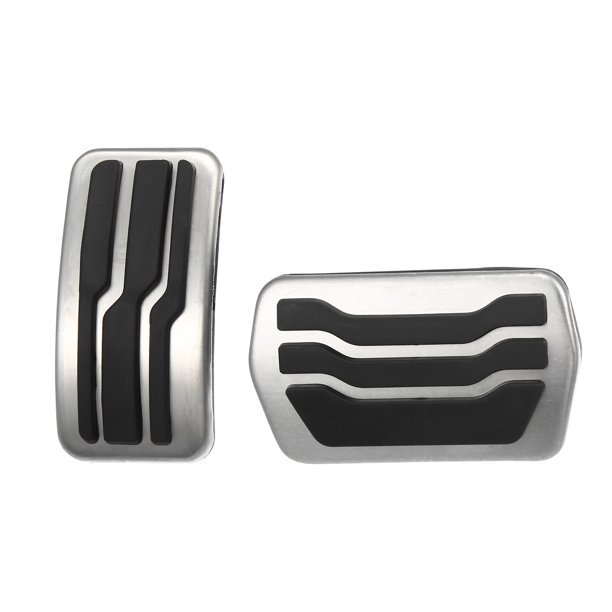 Unique Bargains Juego de 2 Piezas de Cubierta de Pedal de Acelerador y Freno para Ford Escape Metal Goma Tono Plateado Negro