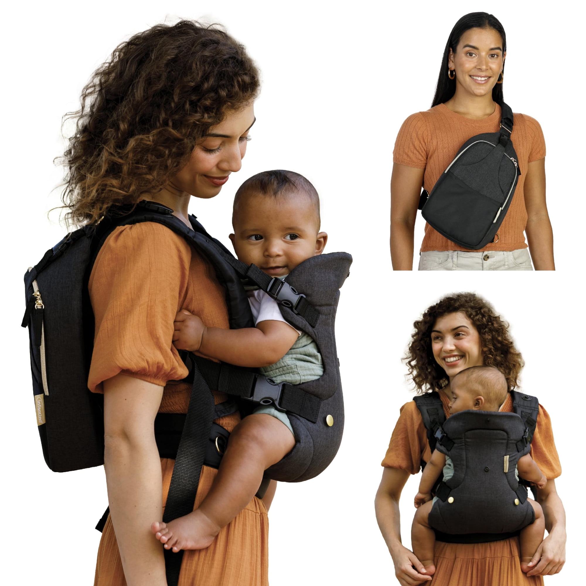 Portabebés Y Bolsa Bandolera Para Pañales Infantino Flip 4 En 1
