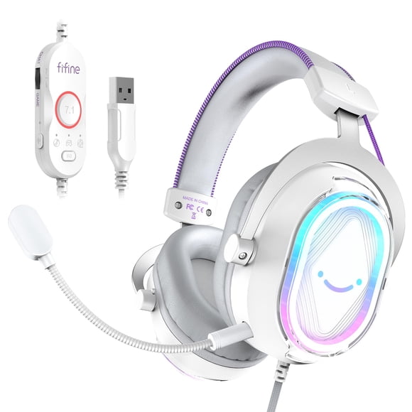 FIFINE AmpliGame H13WP Auriculares Gaming USB con Sonido Surround 7.1 y RGB