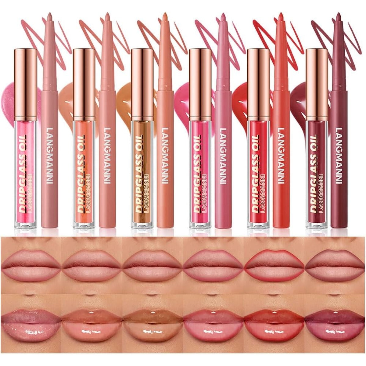 Set Labiales Bestland 12 Unidades Lápiz Matte Y Aceite Labial