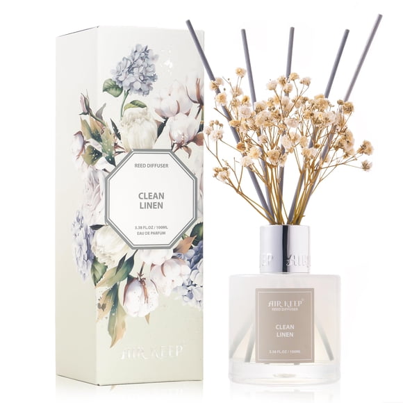 Set difusor Reed Airkeep Clean Linen Fragance, 100 ml