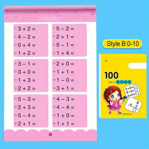 80-Page Math Exercise Books for Kids: Addition, Subtraction & Handwritten Arithmetic with Chinese Characters!