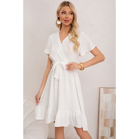 Likeshop - Vestido Corto Mujer Primavera Verano Manga Corta Casual Y Eventos 3384