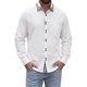 thumbnail image 1 of INSPIRE CHIC Camisa de Vestir para Hombre de Manga Larga con Botones y Cuello de Cuadros en Contraste L Blanco, 1 of 6
