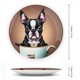 thumbnail image 2 of Boston Terrier Plato decorativo de porcelana fina (bone china), plato decorativo de cerámica para hogar, oficina, soporte de pared, platos decorativos para dormitorio - 6 pulgadas (15 cm), 2 of 6
