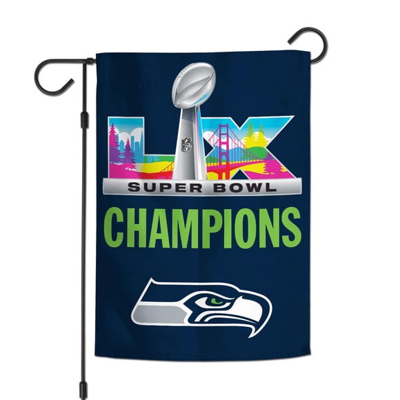Bandera de jardín WinCraft Seattle Seahawks Super Bowl LX Champions