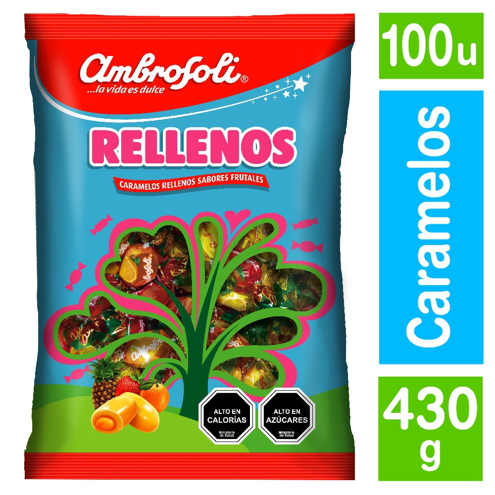 Caramelos Rellenos Sabores Frutales 430 g Ambrosoli