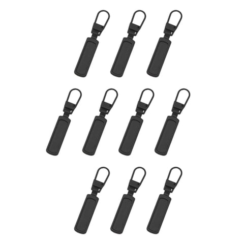 Magideal - 10 Uds. De Cabezales De Cremallera Extraíbles, Accesorios De Costura Diy, Fijador De Mango De Repuesto, Tiradores De Cremallera, Chaquetas Vaqueras, B , Negro