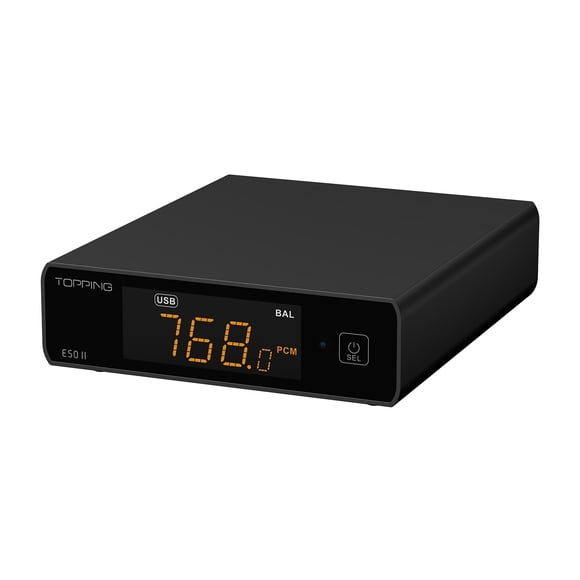 DAC TOPPING E50 II Mini HiFi, con chip AK4497S XMOS XU316, que funciona tanto como DAC como preamplificador, configuración del mando a distancia, color Negro