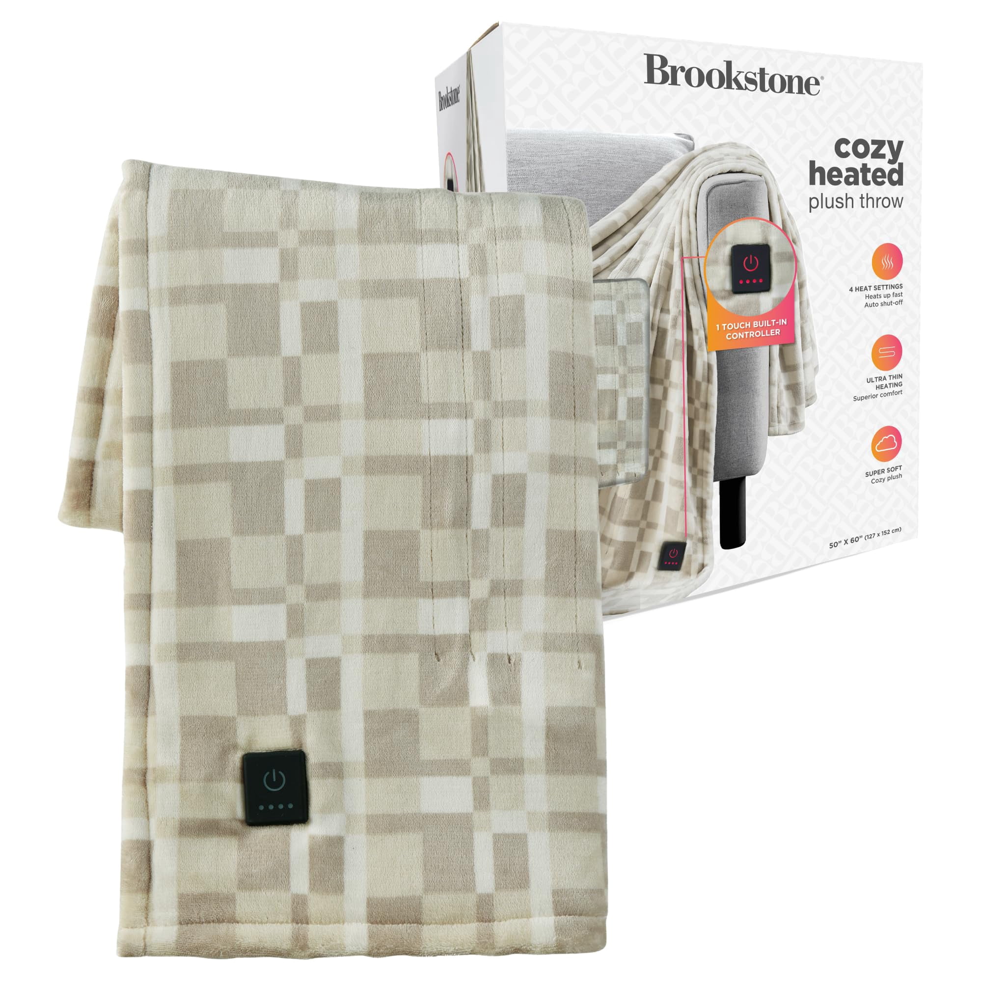 Manta Térmica Brookstone De Piel Sintética 100% Poliéster