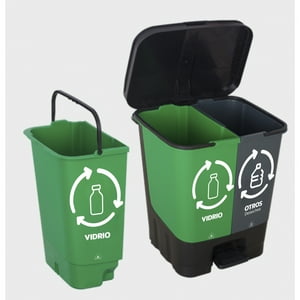 Homeclaf - Basureros De Reciclaje 30L Vidrio Y Otros Desechos