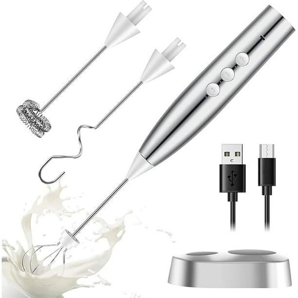 Espumador De Leche Eléctrico Para Capuchino Original, Mezclador De Leche Y Café Con Leche, Chocolate Caliente, Mini Mezclador Portátil, Fácil De Limpiar Y Usar, Con Base Para Guardarlo Fácil