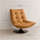 thumbnail image 3 of Sillón Enzo Giratorio Ecocuero Sitial Base Pedestal Metálico Marrón Liso, 3 of 8