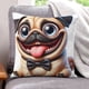 thumbnail image 1 of Pug Fundas de almohada de terciopelo con tema, regalos de funda de almohada, decoración para el hogar, cojín de lanzar, regalo de cumpleaños para fans y parejas.56*56cm., 1 of 6