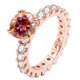 thumbnail image 1 of Anillos de Compromiso de Moissanita Roja de 2 Uds Corte Redondo Color D VVS1 Anillos de Diamante de Plata Esterlina para Mujer Alianzas de Boda de Moissanita con Certificado, 1 of 9