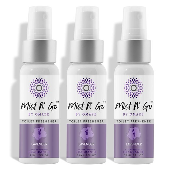 Spray de baño Mist N' Go de Omaze, eliminador de olores, lavanda, 60 ml
