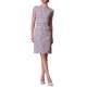 thumbnail image 1 of INSPIRE CHIC Vestido sin mangas de tweed para mujer Cuello barco Vestidos de oficina ajustados S Púrpura Rosa, 1 of 5