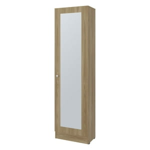 Fmfurniture - Closet 1 Puerta Con Espejo 180,1X49,1X30,2 Cm Café Claro