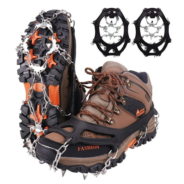 Crampones de pesca para hielo, calzado y botas, crampones de tracción para hielo y nieve para hombres, mujeres y niños, para caminar en invierno sobre hielo y nieve, calzado elástico antideslizante.
