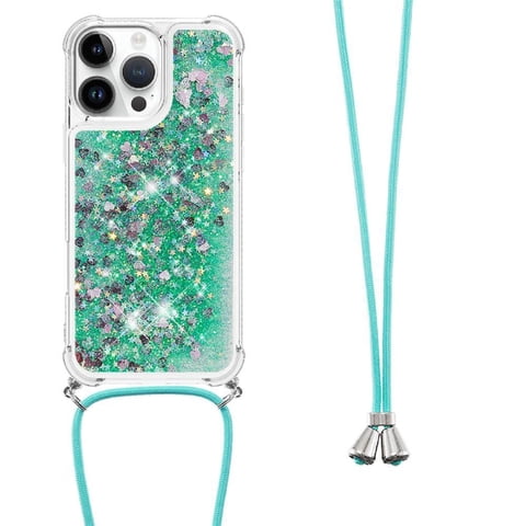 Funda Foxdock Para Iphone 16 Pro Max Con Cuerda Ajustable, Brillo Líquido, Protección Antigolpes Y Lente – Ideal Para Regalo