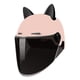 thumbnail image 4 of Casco de moto con visera, medio casco de motocicleta, lindo gorro de seguridad con ventilación, casco para adultos, casco de bicicleta para hombres Negro y rosa, 4 of 5