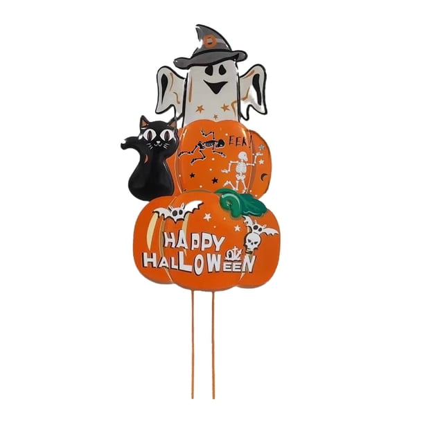 Letrero De Calabaza Para Patio De Halloween, Letreros De Jardín Con Estacas Para Vacaciones En El Patio Trasero Del Hogar, 70,5 Cm X 27cm