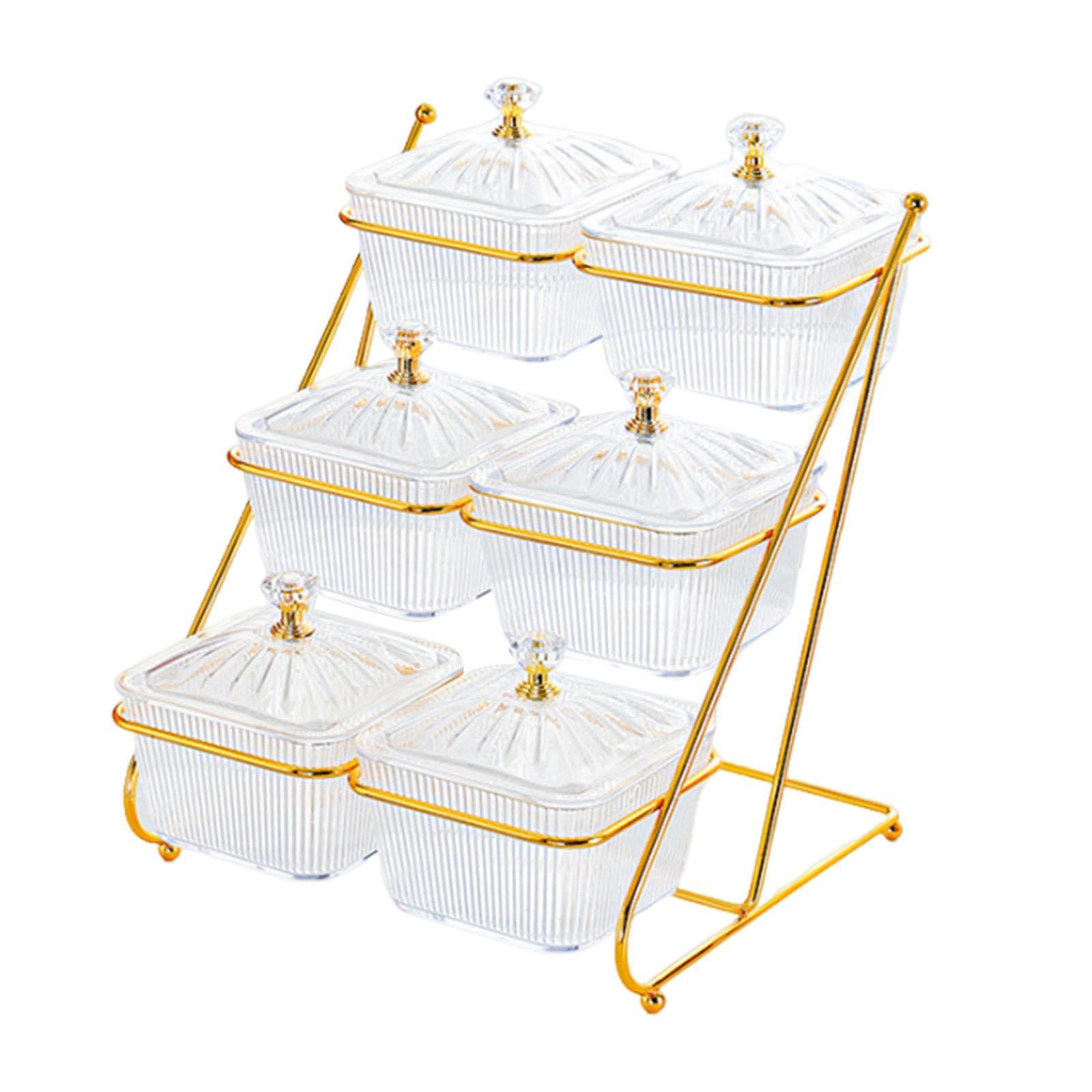 Uucntr - Recipiente De Almacenamiento De Frutos Secos De 3 Niveles Bandeja Para Frutos Secos Para Magdalenas Frutos Secos Caramelos Transparente