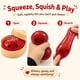 thumbnail image 4 of Pelota antiestrés Squishies Crossunx dumpling rojo con brillantina y vaporera, 4 of 8