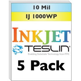 Papel Sintético Teslin para Impresora de Inyección de Tinta 5 Hojas para Tarjetas de Identificación