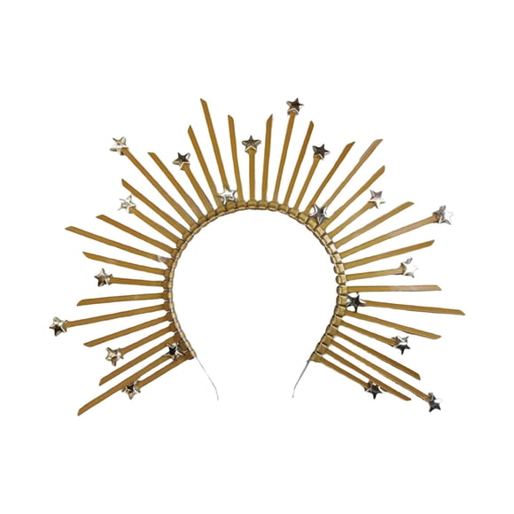 Halo Crown Headpiece Goddess Headband Para Boda Nupcial Puesta En Escena Pentagrama
