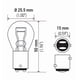 thumbnail image 2 of Bombilla Hella 7528 12V 21/5W Bay15D S8 (2), 2 of 2