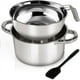 thumbnail image 1 of Juego de olla para baño maría ihvewuo resistente y fácil de usar con espátula de silicona Olla para derretir chocolate de 1.82 qt Olla de acero inoxidable de 2.54 qt para derretir chocolate, dulces y, 1 of 8